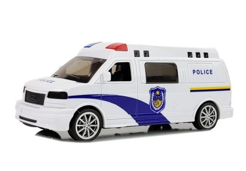 Auto Policja z Naciągiem ze światłami i dźwiękiem LEAN Toys
