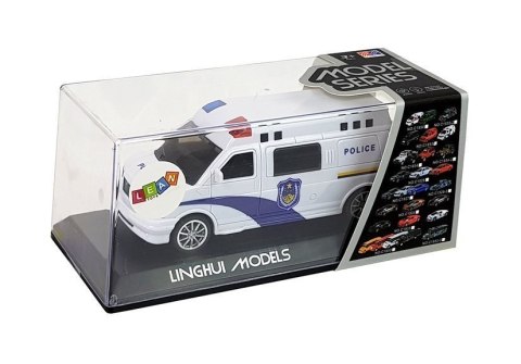 Auto Policja z Naciągiem ze światłami i dźwiękiem LEAN Toys