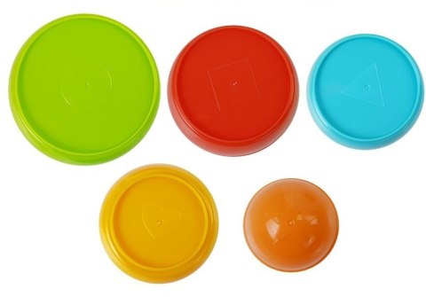Piramidka Kubeczki Układanka Zręcznościowa dla Malucha 5szt LEAN Toys