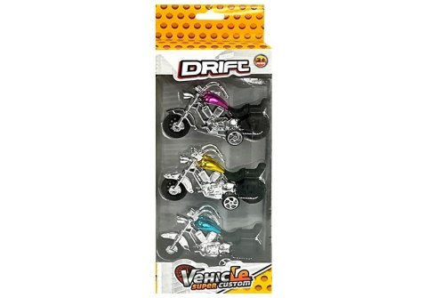 Zestaw Motocykli 3 Sztuki Resoraki Napęd Frykcyjny LEAN Toys