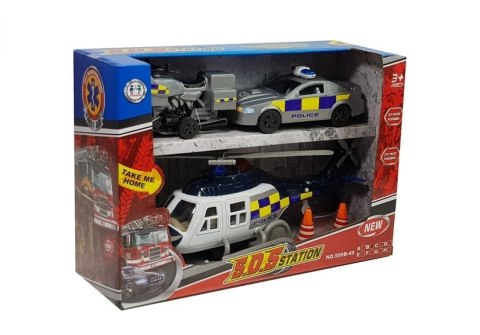 Zestaw Pojazdów Policja Światła Dźwięki LEAN Toys