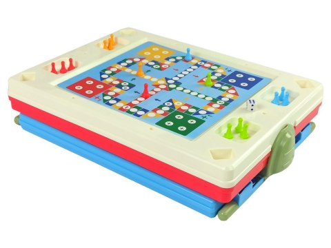 Tablica 3w1 Magnetyczno -Kredowa, Stolik Do Gier Niebieska LEAN Toys