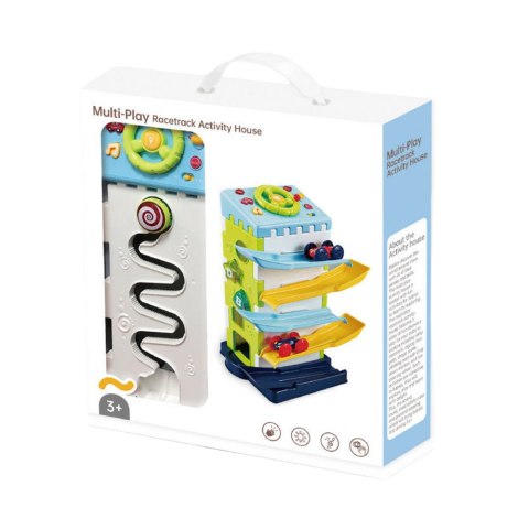 Zjeżdżalnia Blok Tor Edukacyjny z Autkami Sorter Światła Dźwięki LEAN Toys