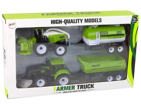 Zestaw Pojazdów Farmerskich Traktor Kombajn Cysterna Naczepa LEAN Toys