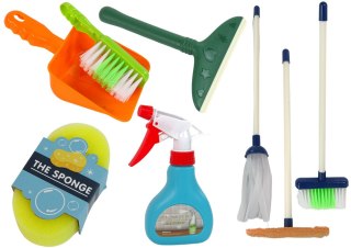 Zestaw do Sprzątania Cleaning Set 11 Elementów AGD Mop Miotła Wiadro LEAN Toys