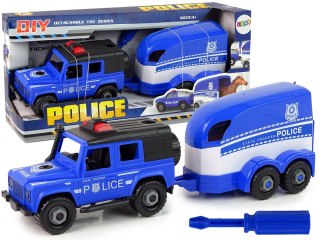 Auto Terenowe Transporter Policja Do Rozkręcania DIY Koń LEAN Toys