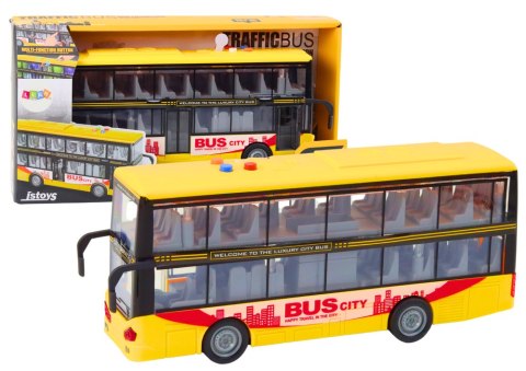 Autobus Piętrowy 1:16 Światła Dźwięki Napęd Frykcyjny Żółty LEAN Toys