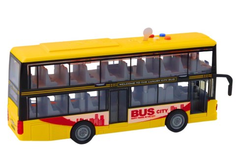Autobus Piętrowy 1:16 Światła Dźwięki Napęd Frykcyjny Żółty LEAN Toys