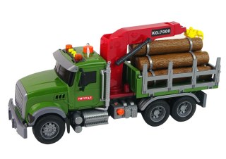 Ciężarówka Auto Dźwig Transport Bale Drewna Dźwięk LEAN Toys