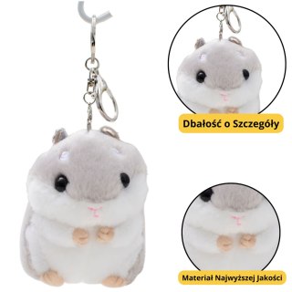 Pluszowy Chomik Maskotka Brelok Szary 10cm LEAN TOYS