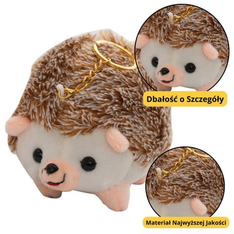 Pluszowy Jeż Maskotka Brelok Kółko Brązowy 9cm LEAN TOYS