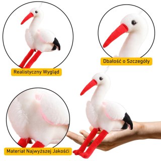 Pluszowy Bocian Ptak Pluszak Maskotka Przytulanka 37cm LEAN Toys