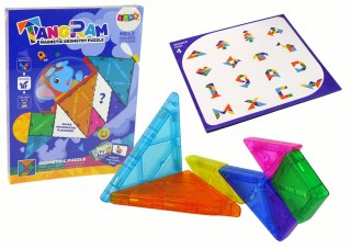 Układanka Tangram 7 Magnetycznych Klocków Puzzle Kolorowe LEAN Toys