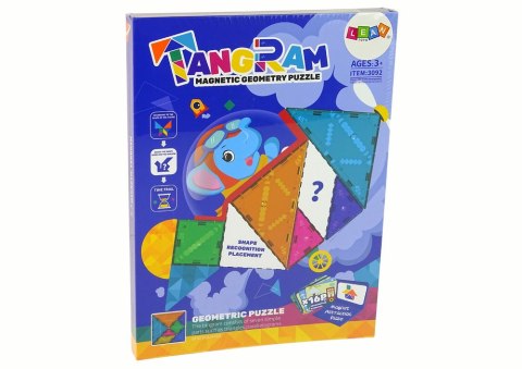 Układanka Tangram 7 Magnetycznych Klocków Puzzle Kolorowe LEAN Toys