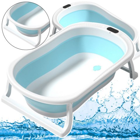 Wanienka Do Kąpieli Składana Antypoślizgowe Nóżki Niebieska LEAN
