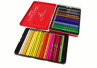 Zestaw 48 Kredek Artystycznych Metalowy Pojemnik LEAN