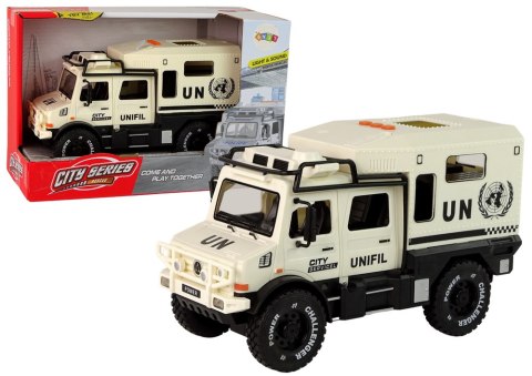 Pojazd Terenowy Służba Miasta Beżowy Otwierane Drzwi Dźwięk Światła LEAN Toys