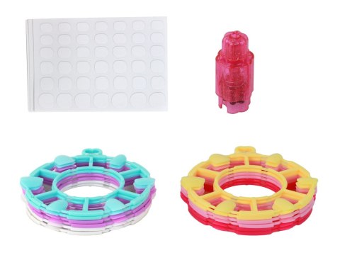 Zestaw Do Paznokci Różowy Tipsy Naklejki Diamenciki LEAN Toys