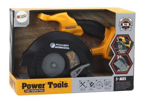 Pilarka Tarczowa Zabawkowa Narzędzie Żółta Dźwięki LEAN Toys