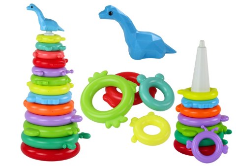 Piramidka Żyrafa Układanka 13 Kółek Kolorowa 43cm x 18cm x 18cm LEAN Toys