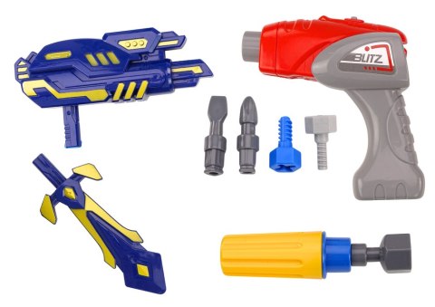 Robot Do Skręcania Broń Wiertarka Śrubokręt Światła Dźwięk Zielony LEAN Toys