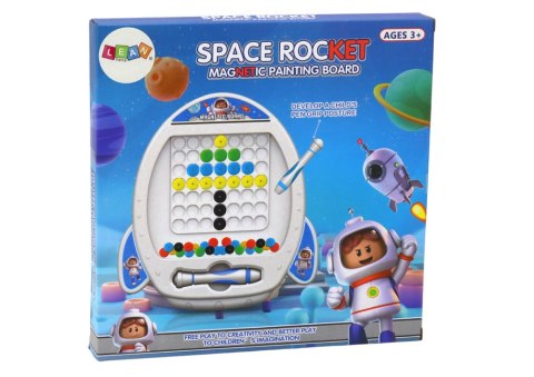 Tablica Magnetyczna Rakieta Kosmiczna 7 Wzorów Długopis LEAN Toys