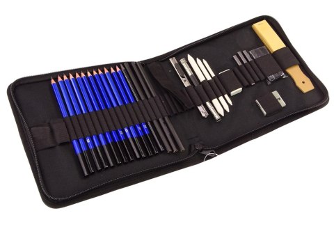 Zestaw Artystyczny Do Szkicowania Ołówki Akcesoria 32 El LEAN