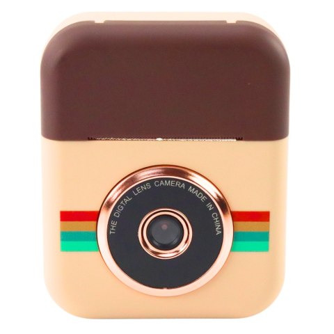 Aparat Cyfrowy Dla Dzieci Z Drukarką Natychmiastowy Brązowy 3 Rolki Papieru LEAN Toys