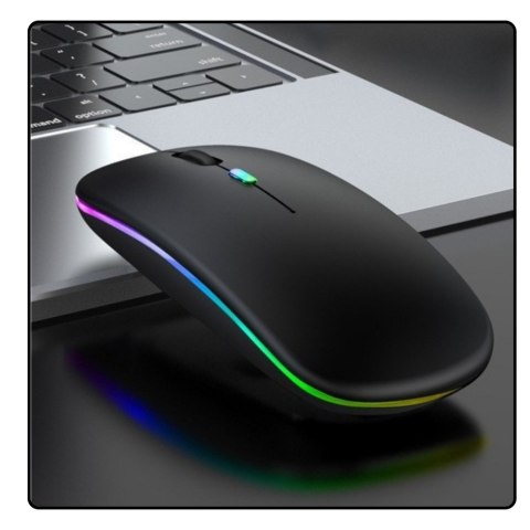 Mysz Bezprzewodowa Uniwersalna Cicha Zasięg 10m Czarna LEAN