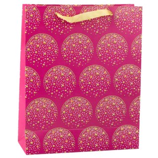 Torba Prezentowa Elegancka Złote Gwiazdki Różowa 32 x 26 x 10 cm LEAN