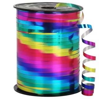 Wstążka Holograficzna Ozdobna Dekoracyjna Kolorowa Tęczowa 450m 5mm LEAN