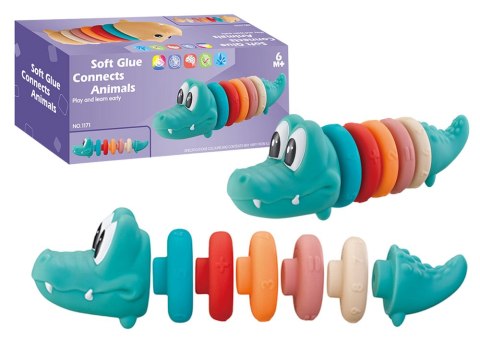 Zestaw Edukacyjny Dla Malucha Miękka Piramidka Krokodyl LEAN Toys