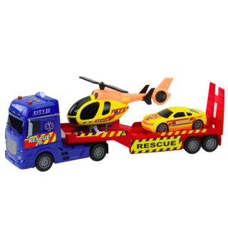 Zestaw Ratowniczy Ciężarówka Helikopter Samochód Światła Dźwięki LEAN Toys