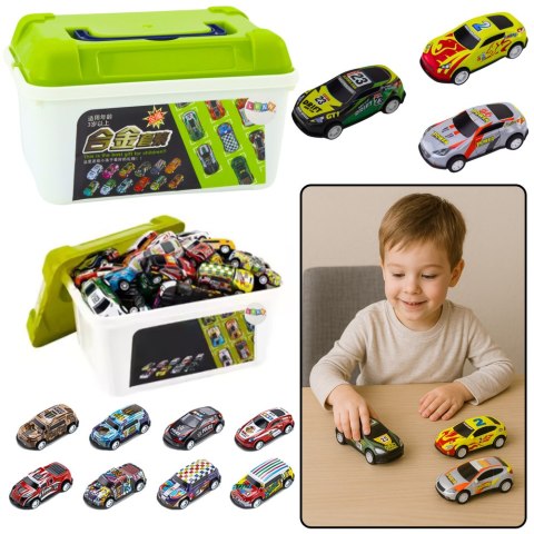 Zestaw Resoraków w Walizce Samochody Kolorowe 30 szt LEAN Toys