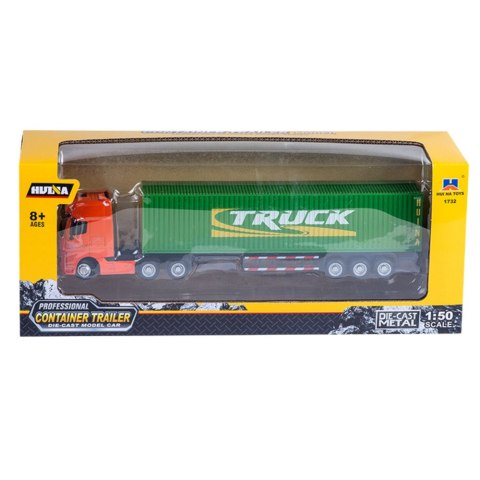 Ciężarówka Naczepa Kontener Metalowa Huina Zielona 1:50 HUINA