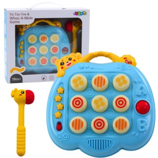 Gra Zręcznościowa Whac-A-Mole Młotek Dla Malucha Niebieska LEAN Toys