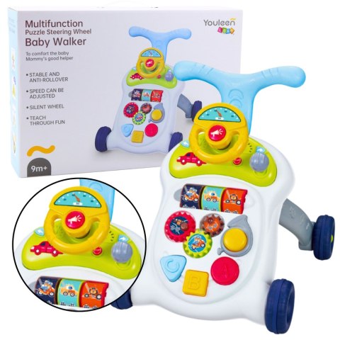 Interaktywny Chodzik Pchacz Kierownica Światła Dźwięki LEAN Toys