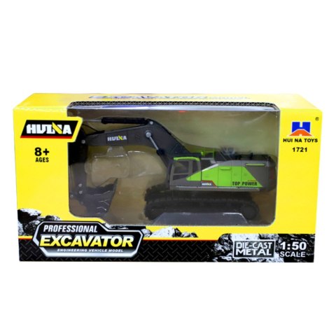 Koparka Gąsienicowa Metalowa Huina Zielona 1:50 HUINA