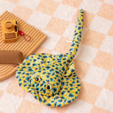 Maskotka Pluszowa Płaszczka Przytulanka Żółta W Kropki 50cm LEAN Toys