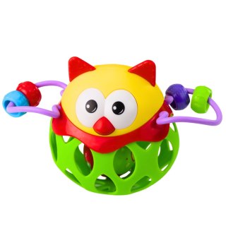 Miękka Piłka Sowa Kulka Z Grzechotką Zabawka Sensoryczna Zielona LEAN Toys