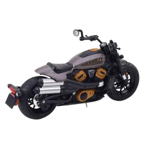 Motocykl Chopper Metalowy Światła Dźwięki Czarny Szare Elementy 1:12 LEAN Toys