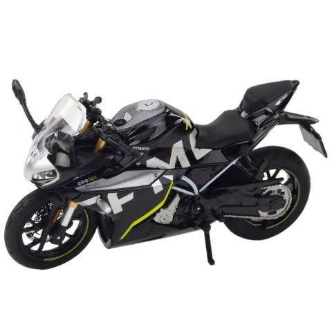 Motocykl Sportowy Metalowy Światła Dźwięki Czarny 250 SR 1:12 LEAN Toys