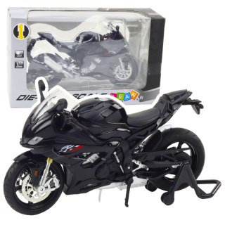 Motocykl Sportowy Metalowy Światła Dźwięki Czarny S1000 1:12 LEAN Toys