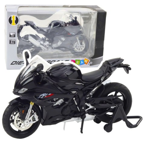 Motocykl Sportowy Metalowy Światła Dźwięki Czarny S1000 1:12 LEAN Toys
