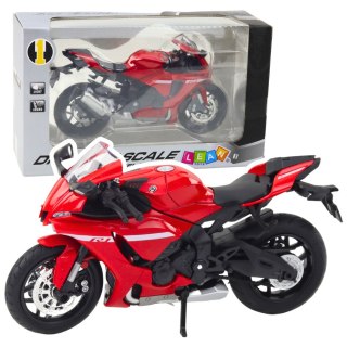 Motocykl Sportowy Metalowy Światła Dźwięki Czerwony R1 1:12 LEAN Toys
