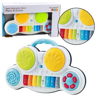 Pianinko Interaktywne Edukacyjne Z Bębenkami Kolorowe Odgłosy Zwierząt LEAN Toys