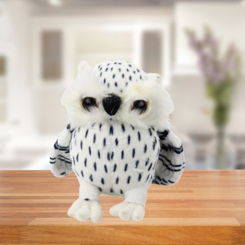 Pluszowa Mała Sowa Maskotka Przytulanka Biała Czarne Cętki 15cm LEAN Toys
