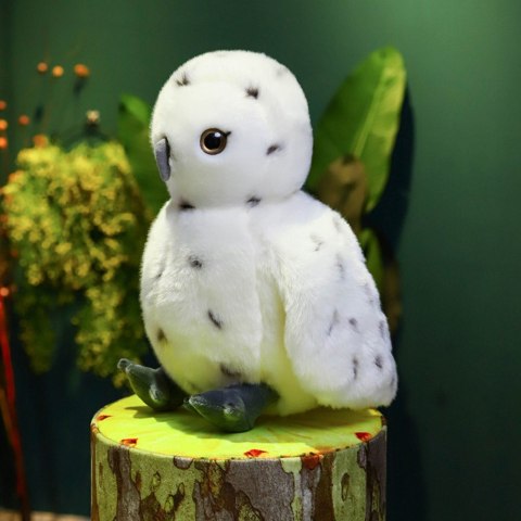 Pluszowa Sowa Ptak Pluszak Maskotka Przytulanka Biała 23cm LEAN Toys