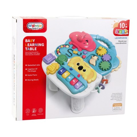 Stolik Edukacyjny Interaktywny Muzyczny Sensoryczny Różowy LEAN Toys