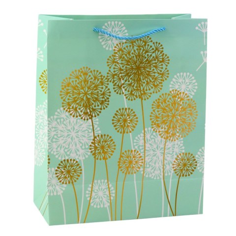 Torba Prezentowa Dmuchawce Złote Elementy 32 x 26 x 12cm LEAN